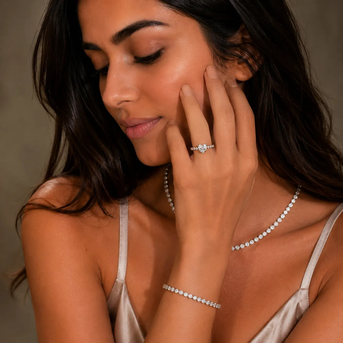 Eleanor Majesty Side Stone Princess Diamond Engagement Ring