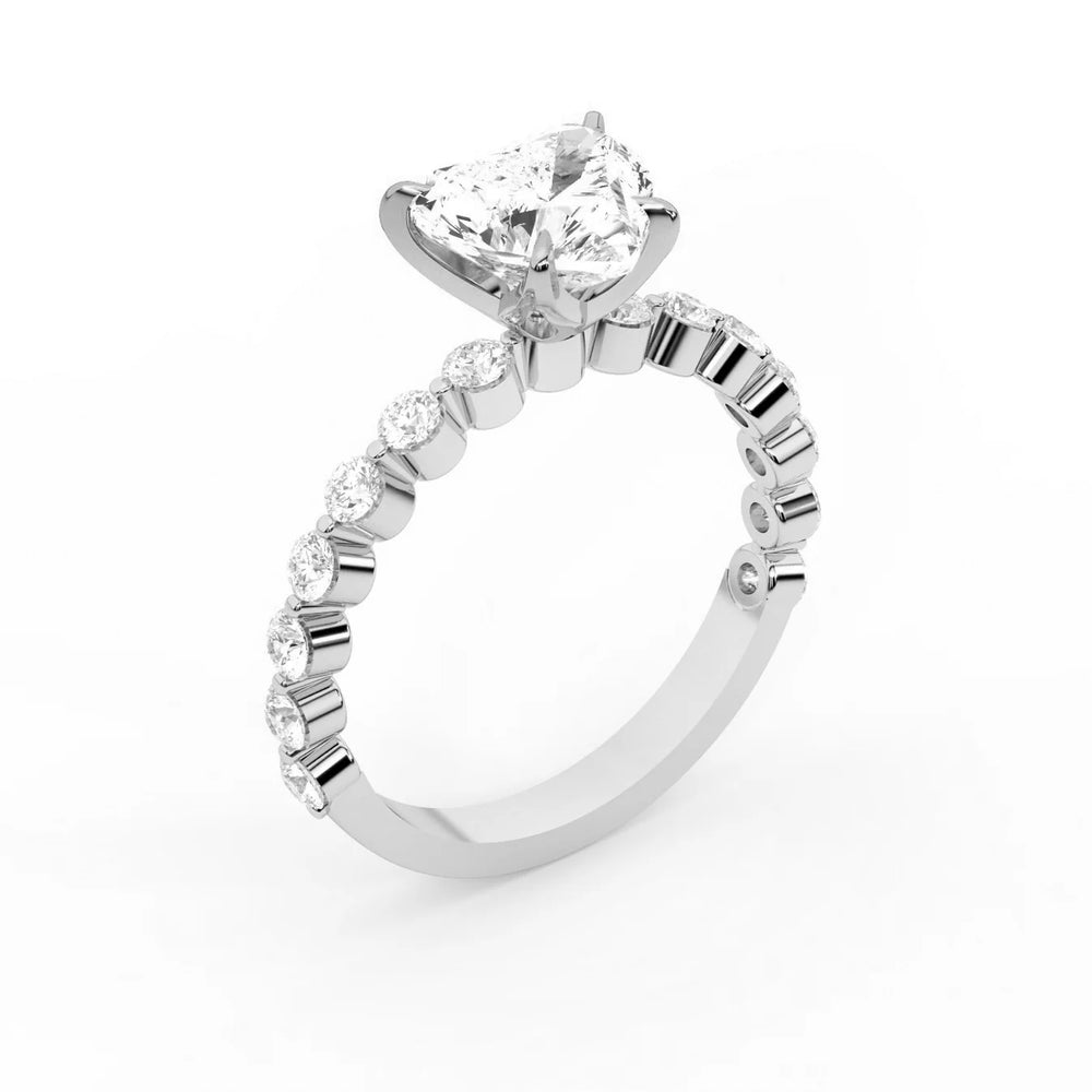 Eleanor Majesty Side Stone Princess Diamond Engagement Ring