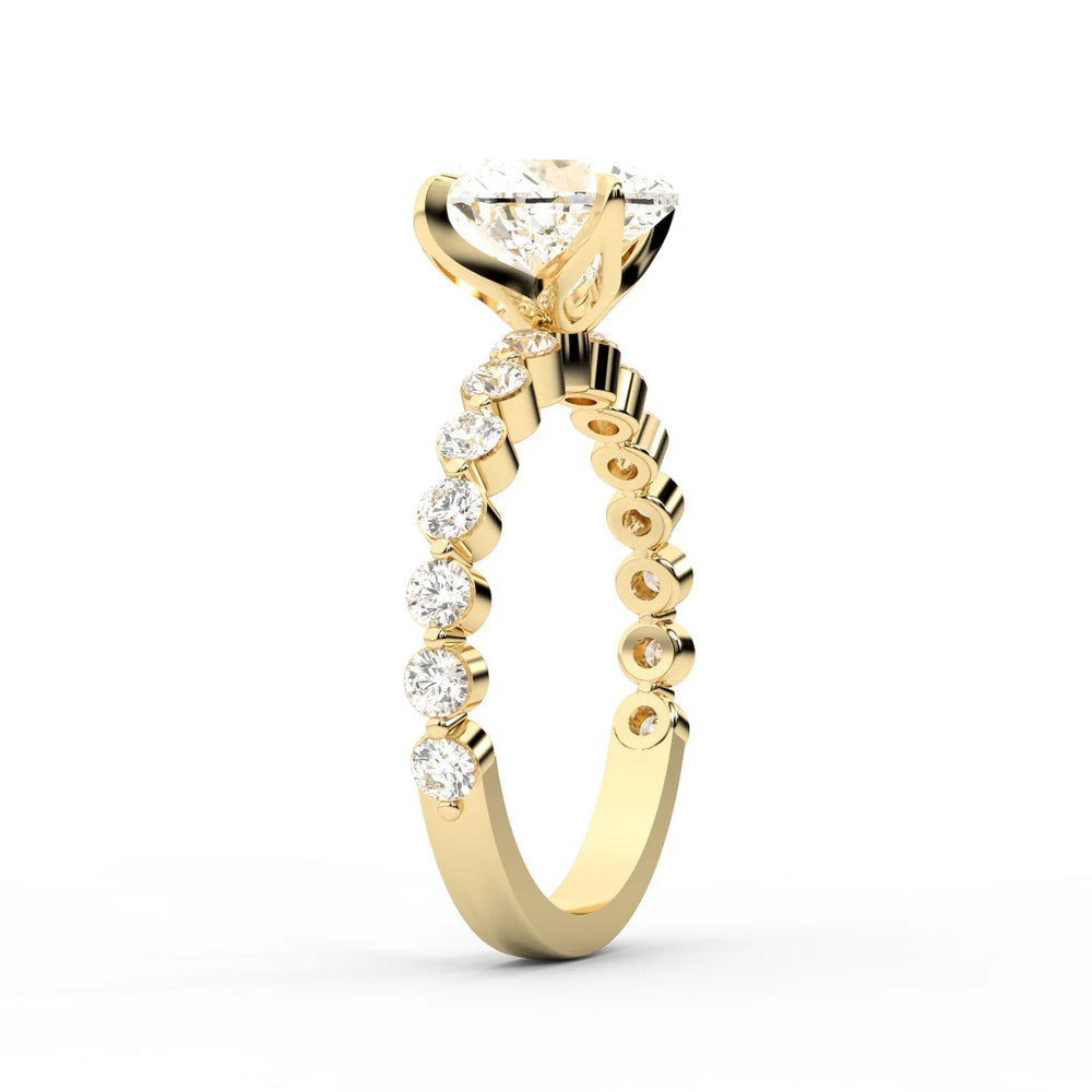 Eleanor Majesty Side Stone Princess Diamond Engagement Ring