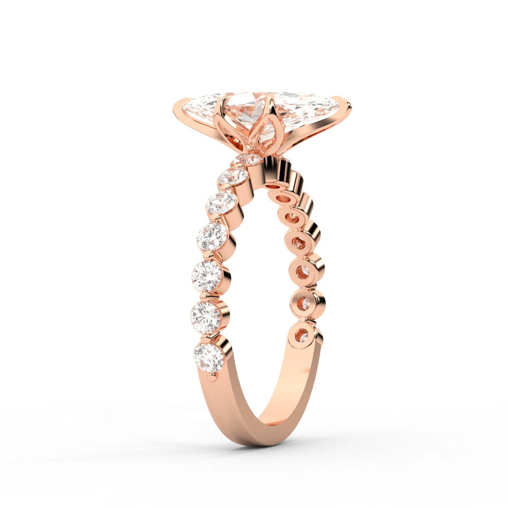 Eleanor Majesty Side Stone Princess Diamond Engagement Ring
