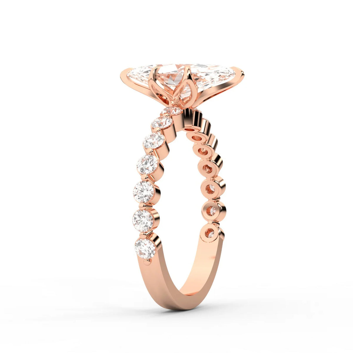Eleanor Majesty Side Stone Princess Diamond Engagement Ring