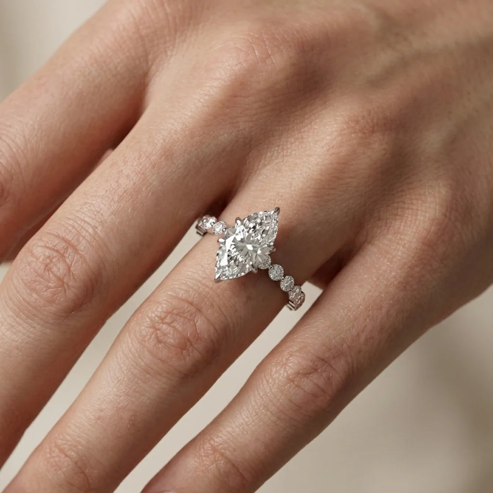Eleanor Majesty Side Stone Princess Diamond Engagement Ring