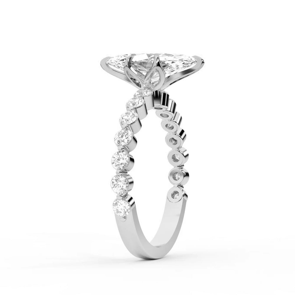 Eleanor Majesty Side Stone Princess Diamond Engagement Ring