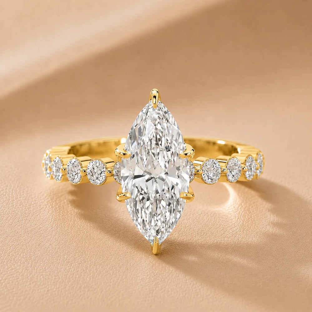 Eleanor Majesty Side Stone Princess Diamond Engagement Ring