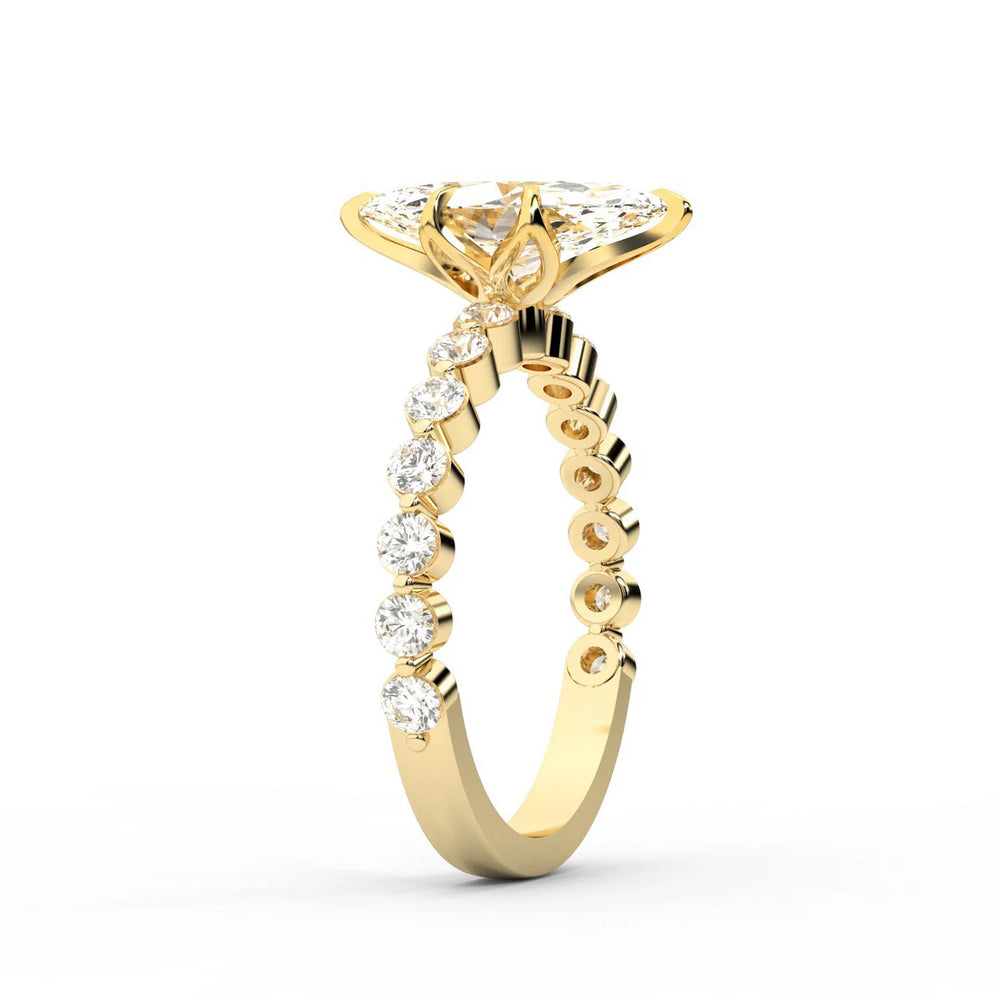 Eleanor Majesty Side Stone Princess Diamond Engagement Ring