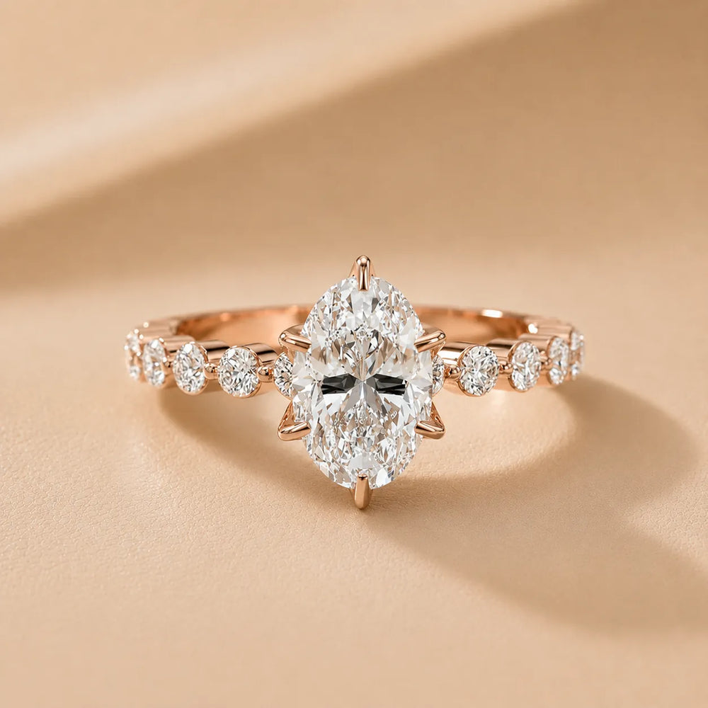 Eleanor Majesty Side Stone Princess Diamond Engagement Ring