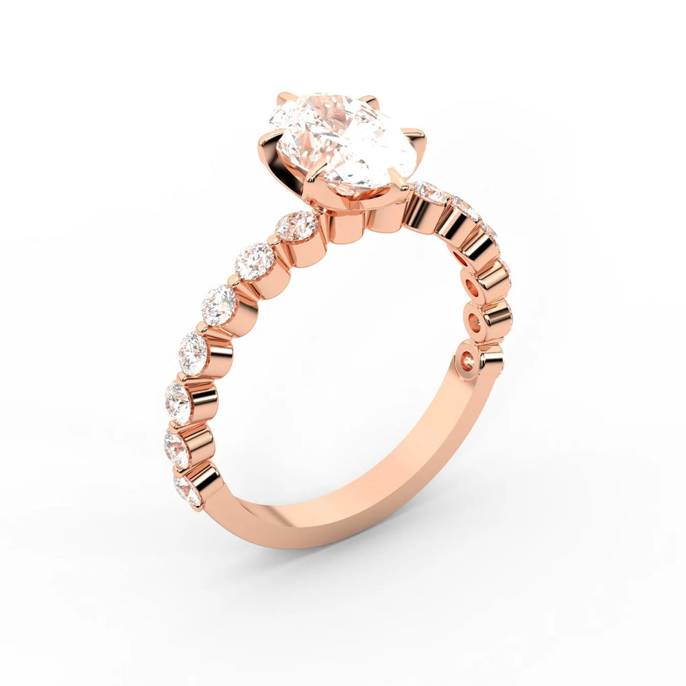Eleanor Majesty Side Stone Princess Diamond Engagement Ring