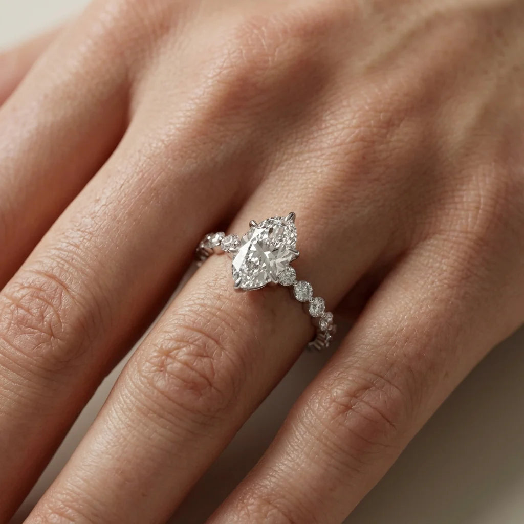 Eleanor Majesty Side Stone Princess Diamond Engagement Ring