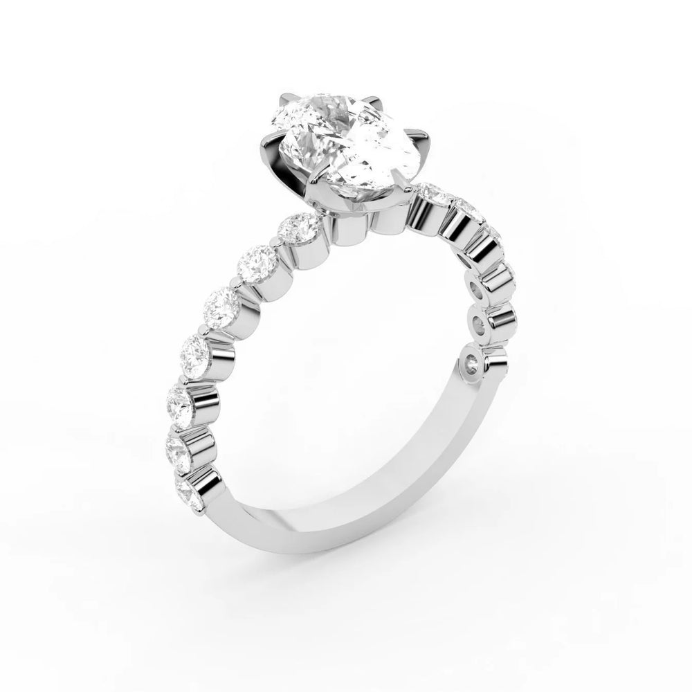 Eleanor Majesty Side Stone Princess Diamond Engagement Ring
