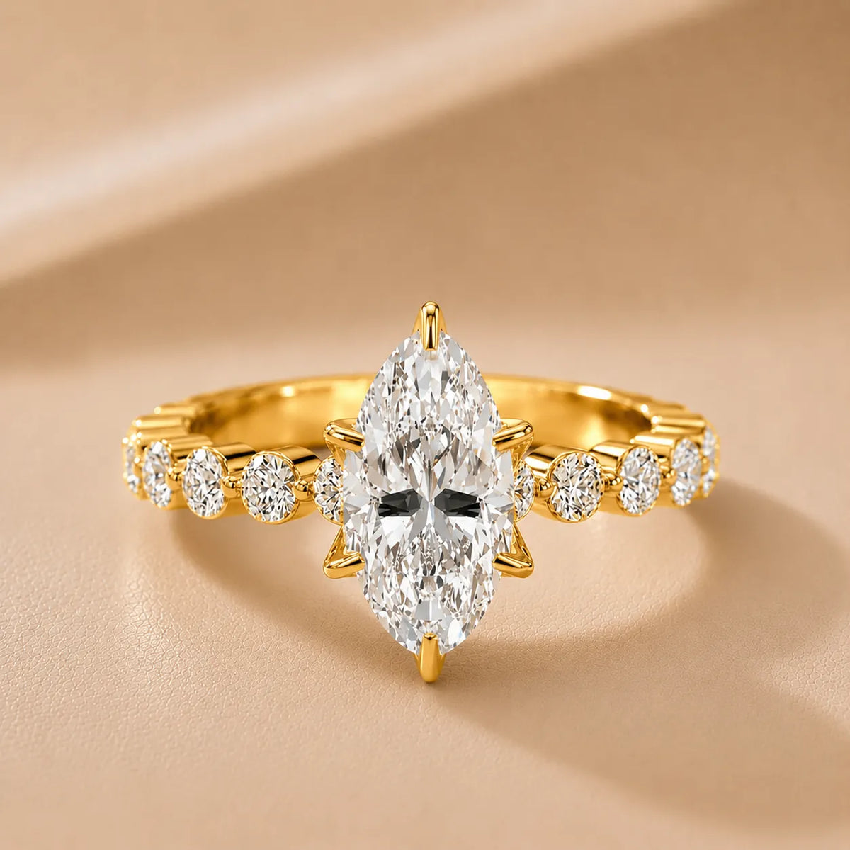 Eleanor Majesty Side Stone Princess Diamond Engagement Ring