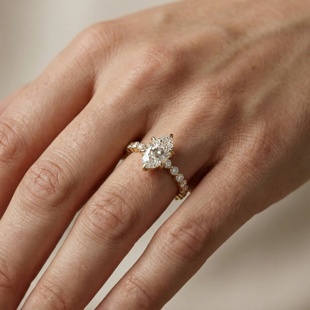 Eleanor Majesty Side Stone Princess Diamond Engagement Ring