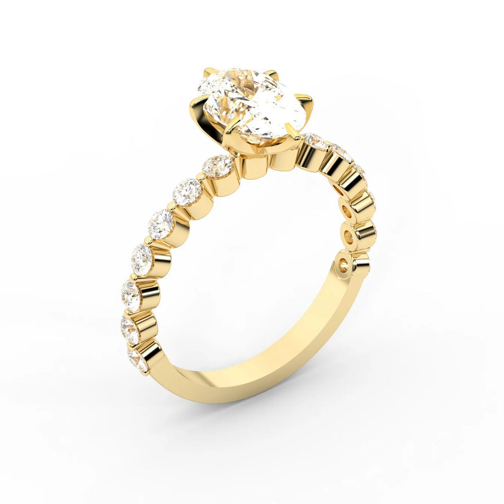 Eleanor Majesty Side Stone Princess Diamond Engagement Ring