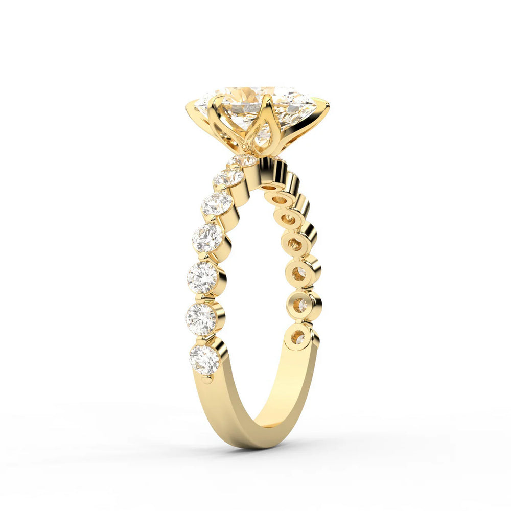 Eleanor Majesty Side Stone Princess Diamond Engagement Ring
