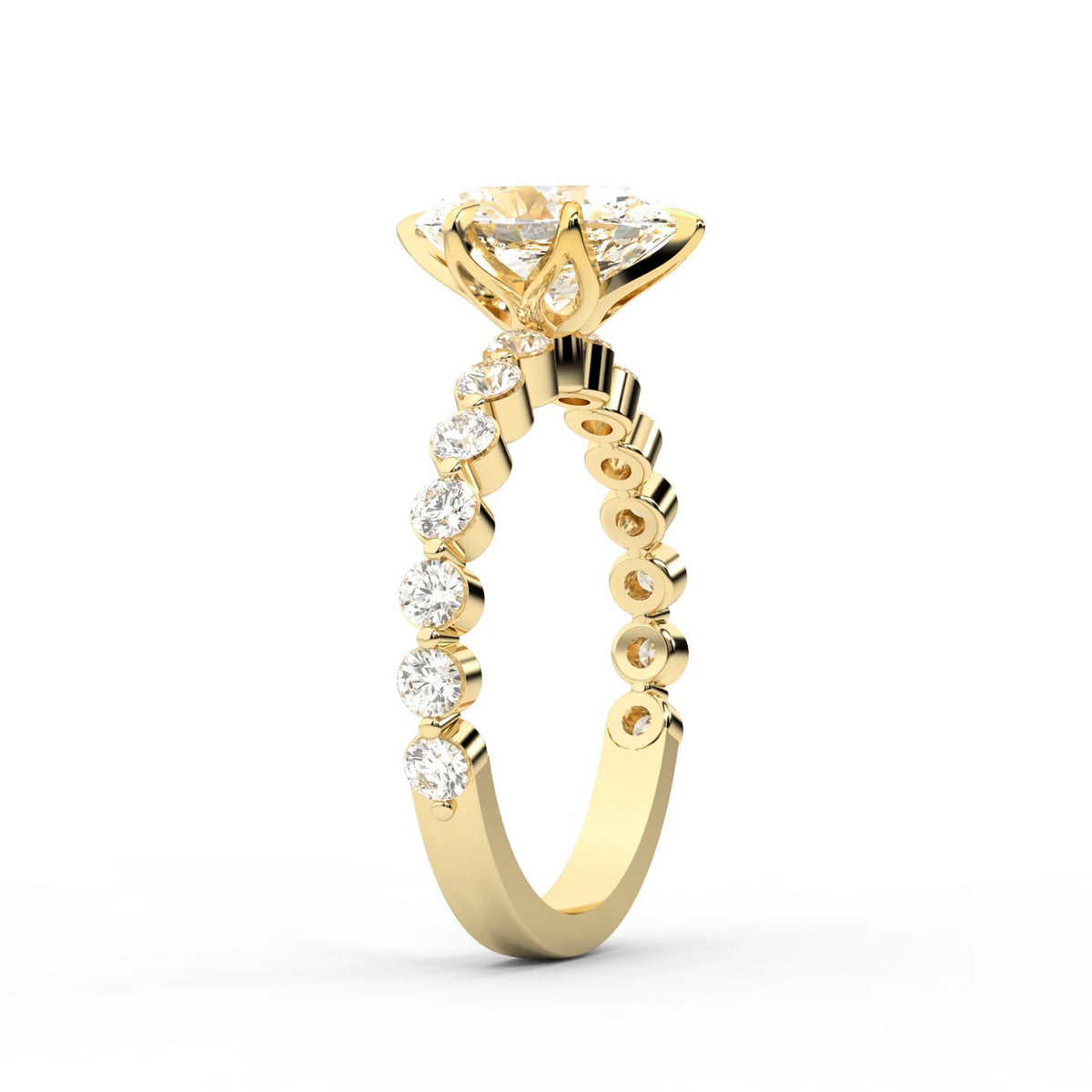 Eleanor Majesty Side Stone Princess Diamond Engagement Ring