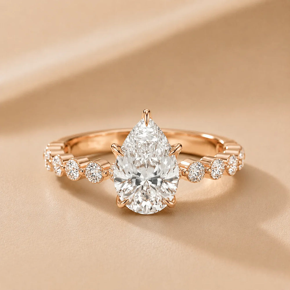 Eleanor Majesty Side Stone Princess Diamond Engagement Ring