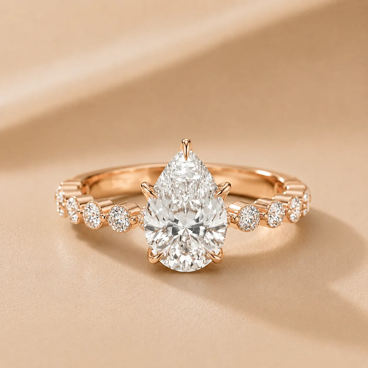 Eleanor Majesty Side Stone Princess Diamond Engagement Ring