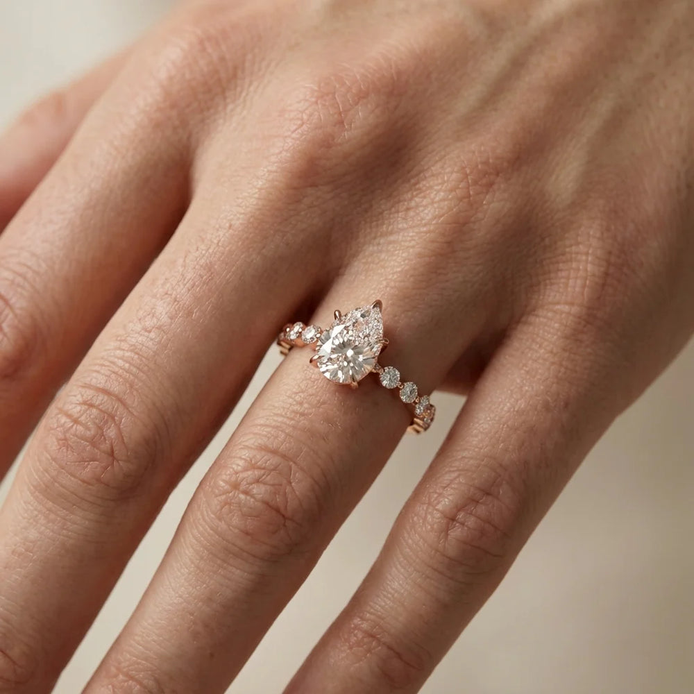 Eleanor Majesty Side Stone Princess Diamond Engagement Ring