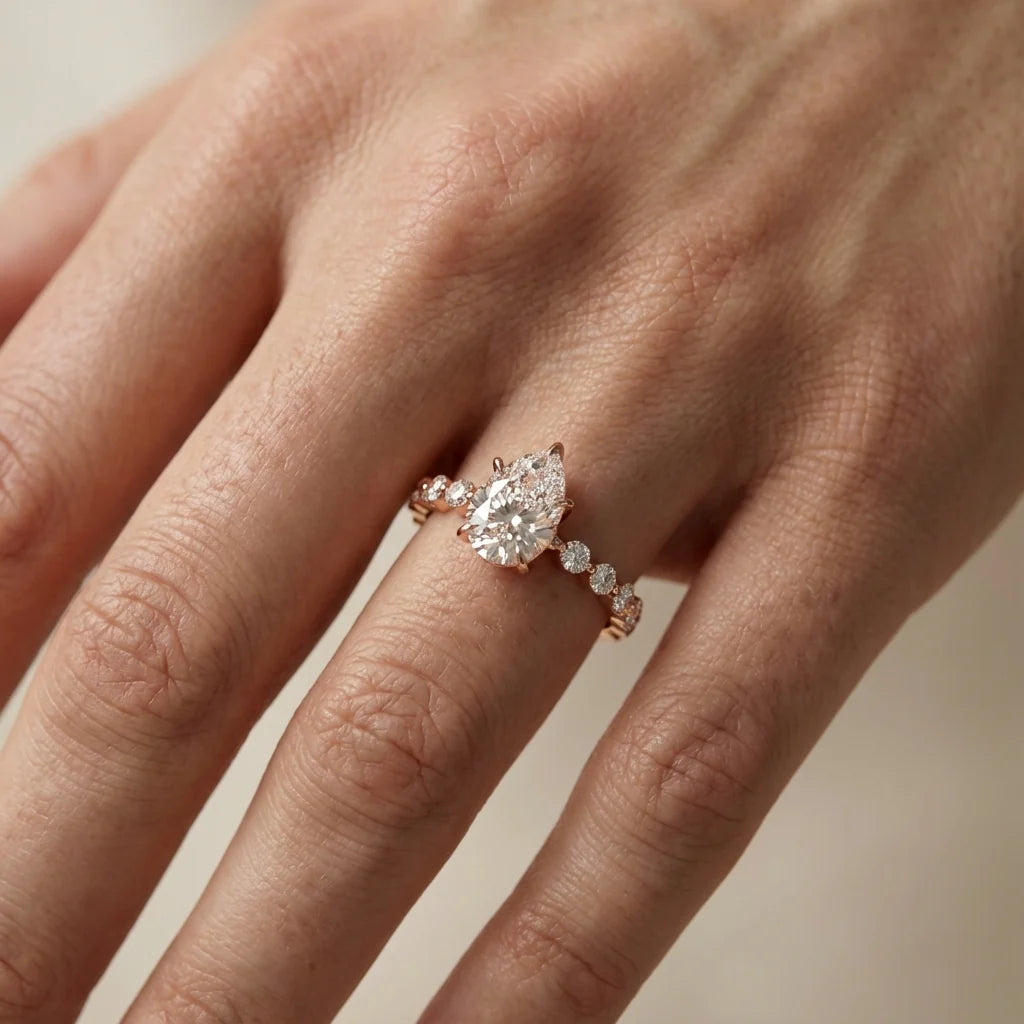 Eleanor Majesty Side Stone Princess Diamond Engagement Ring