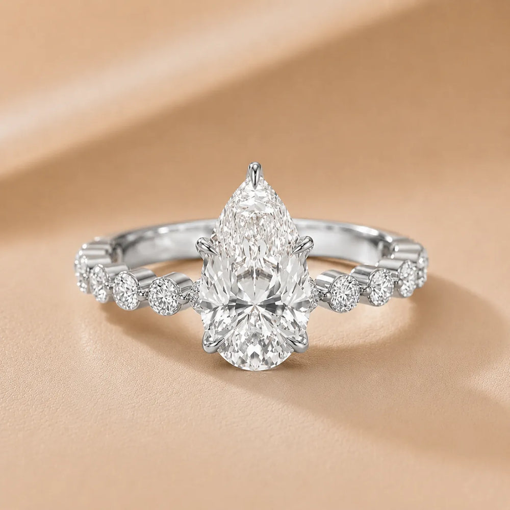 Eleanor Majesty Side Stone Princess Diamond Engagement Ring