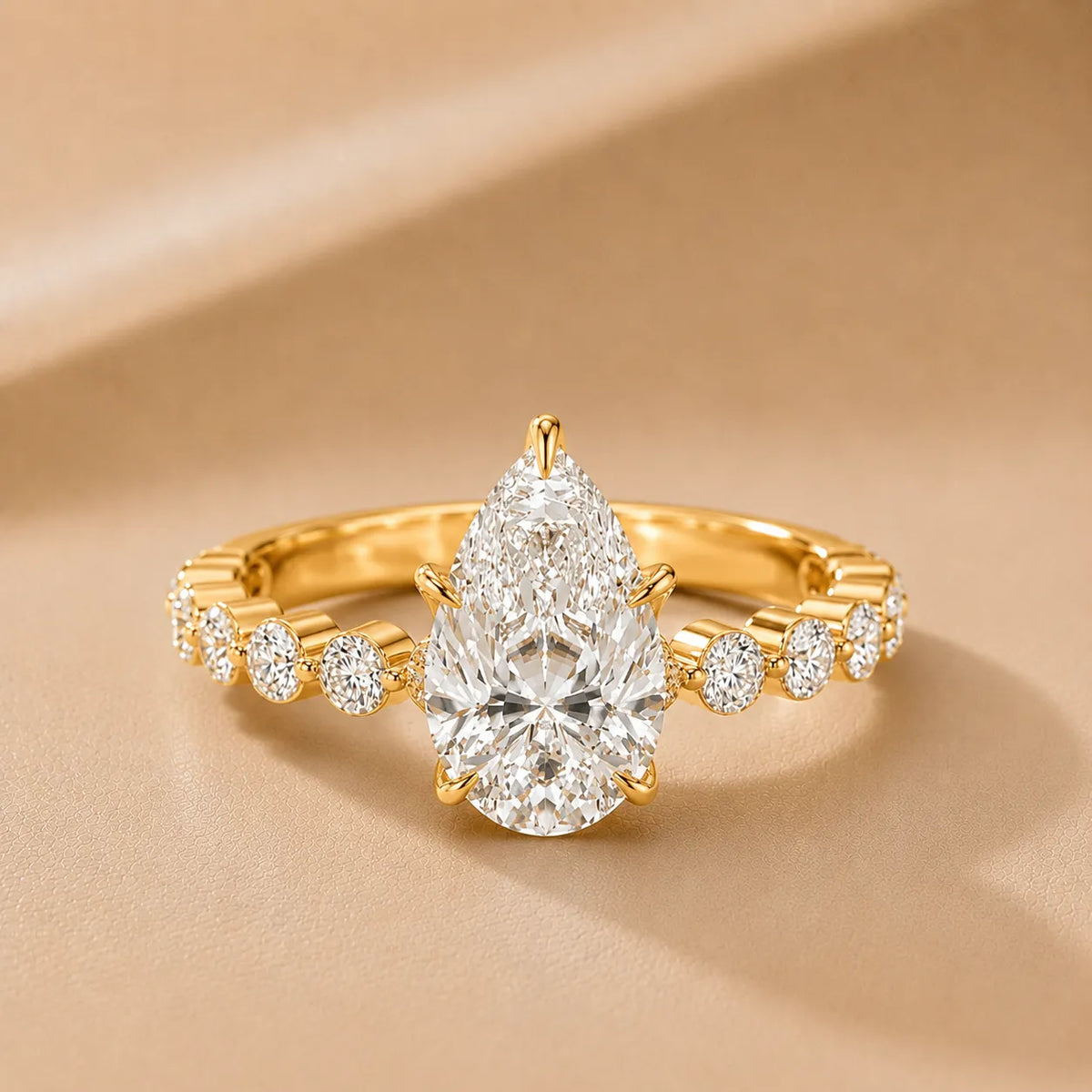 Eleanor Majesty Side Stone Princess Diamond Engagement Ring