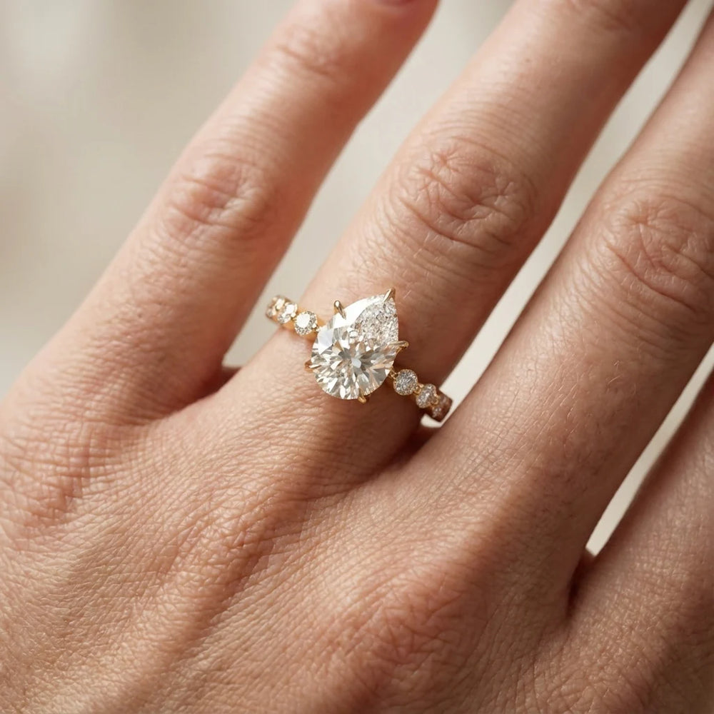 Eleanor Majesty Side Stone Princess Diamond Engagement Ring