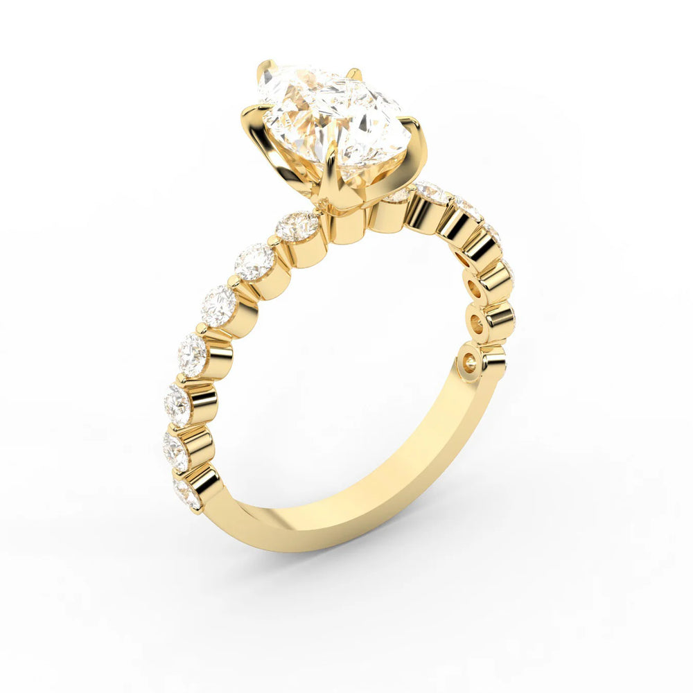 Eleanor Majesty Side Stone Princess Diamond Engagement Ring