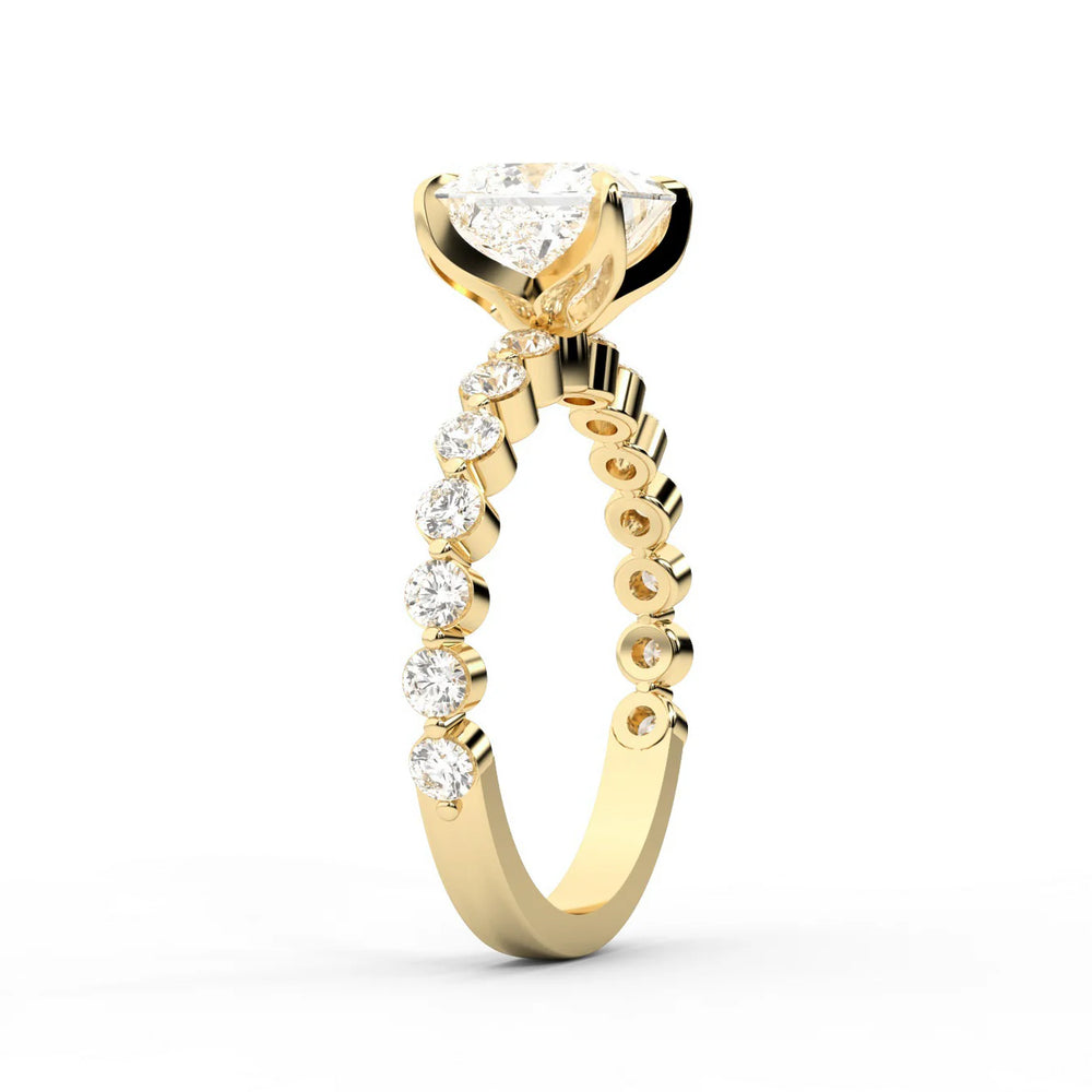 Eleanor Majesty Side Stone Princess Diamond Engagement Ring