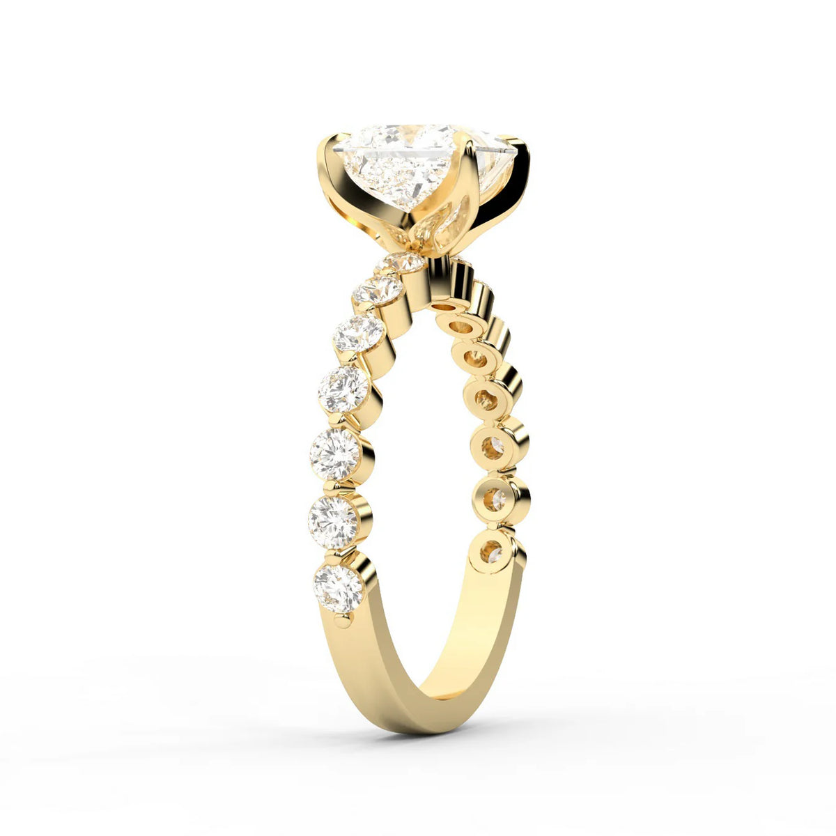 Eleanor Majesty Side Stone Princess Diamond Engagement Ring
