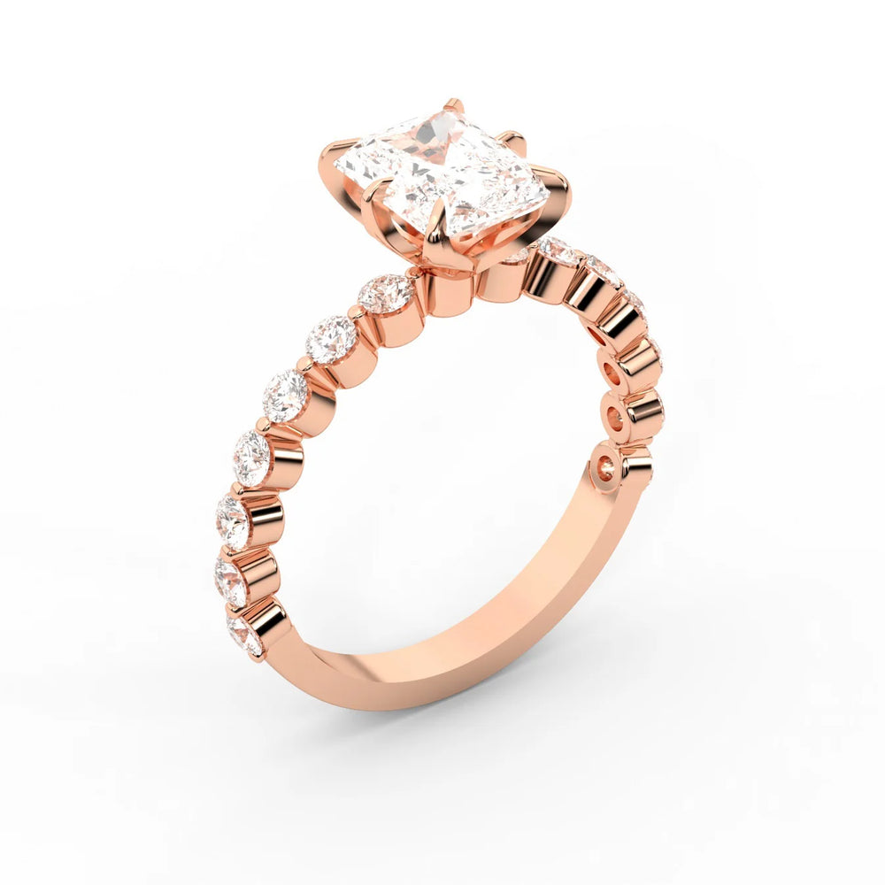 Eleanor Majesty Side Stone Princess Diamond Engagement Ring