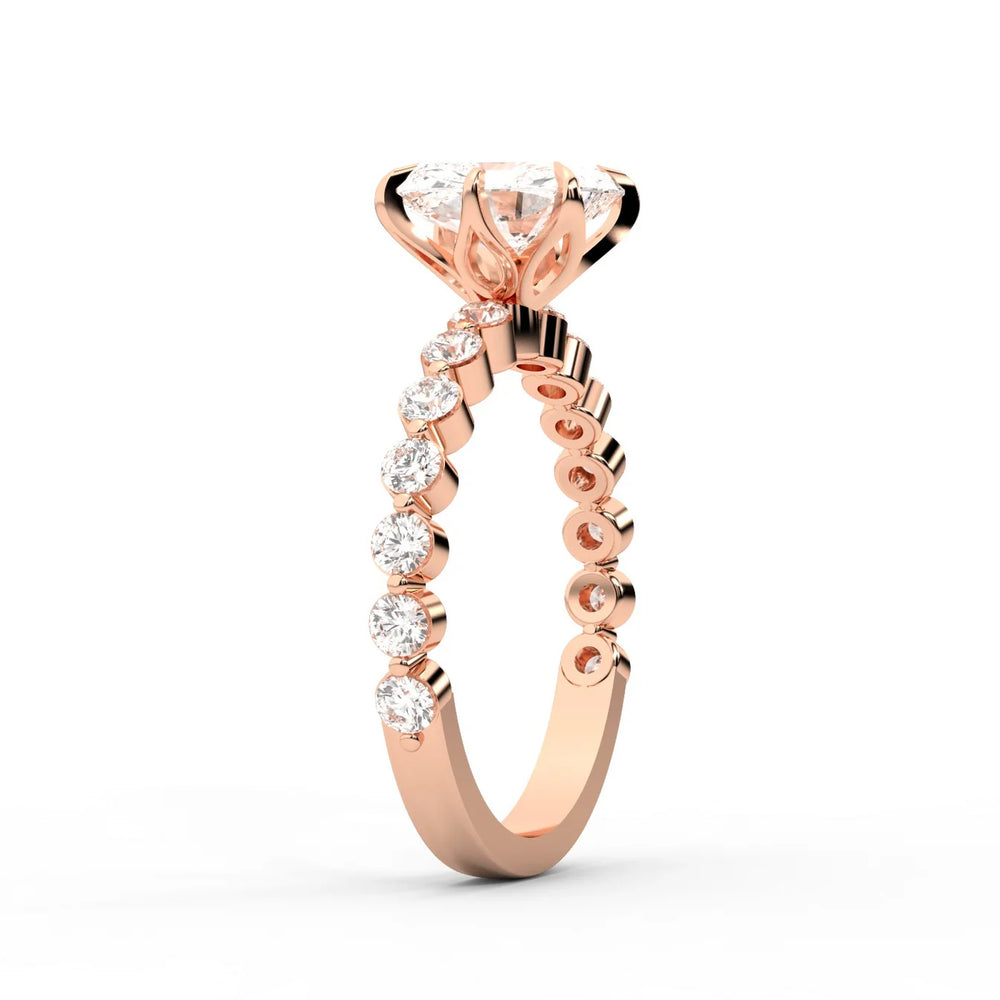 Eleanor Majesty Side Stone Princess Diamond Engagement Ring