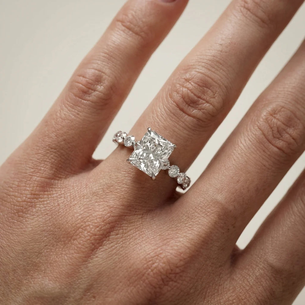 Eleanor Majesty Side Stone Princess Diamond Engagement Ring