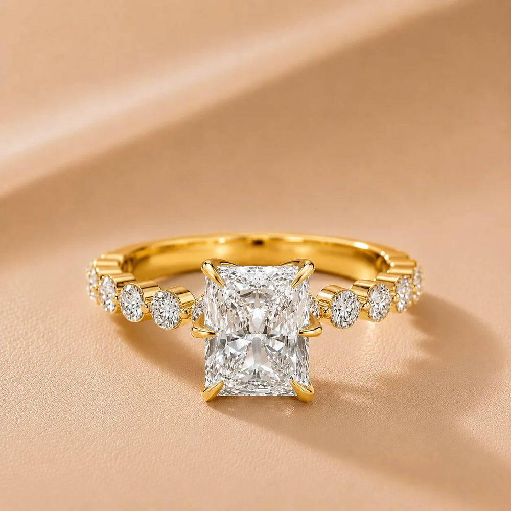 Eleanor Majesty Side Stone Princess Diamond Engagement Ring