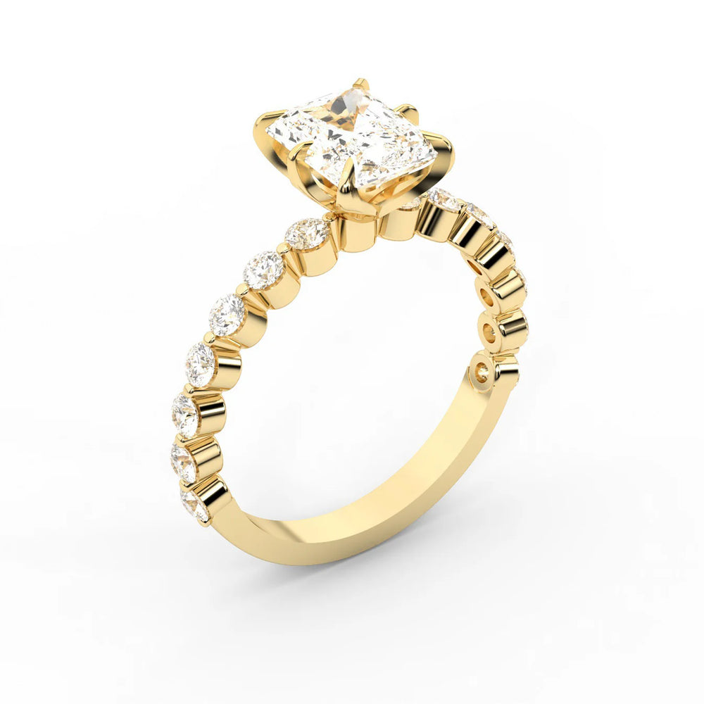Eleanor Majesty Side Stone Princess Diamond Engagement Ring