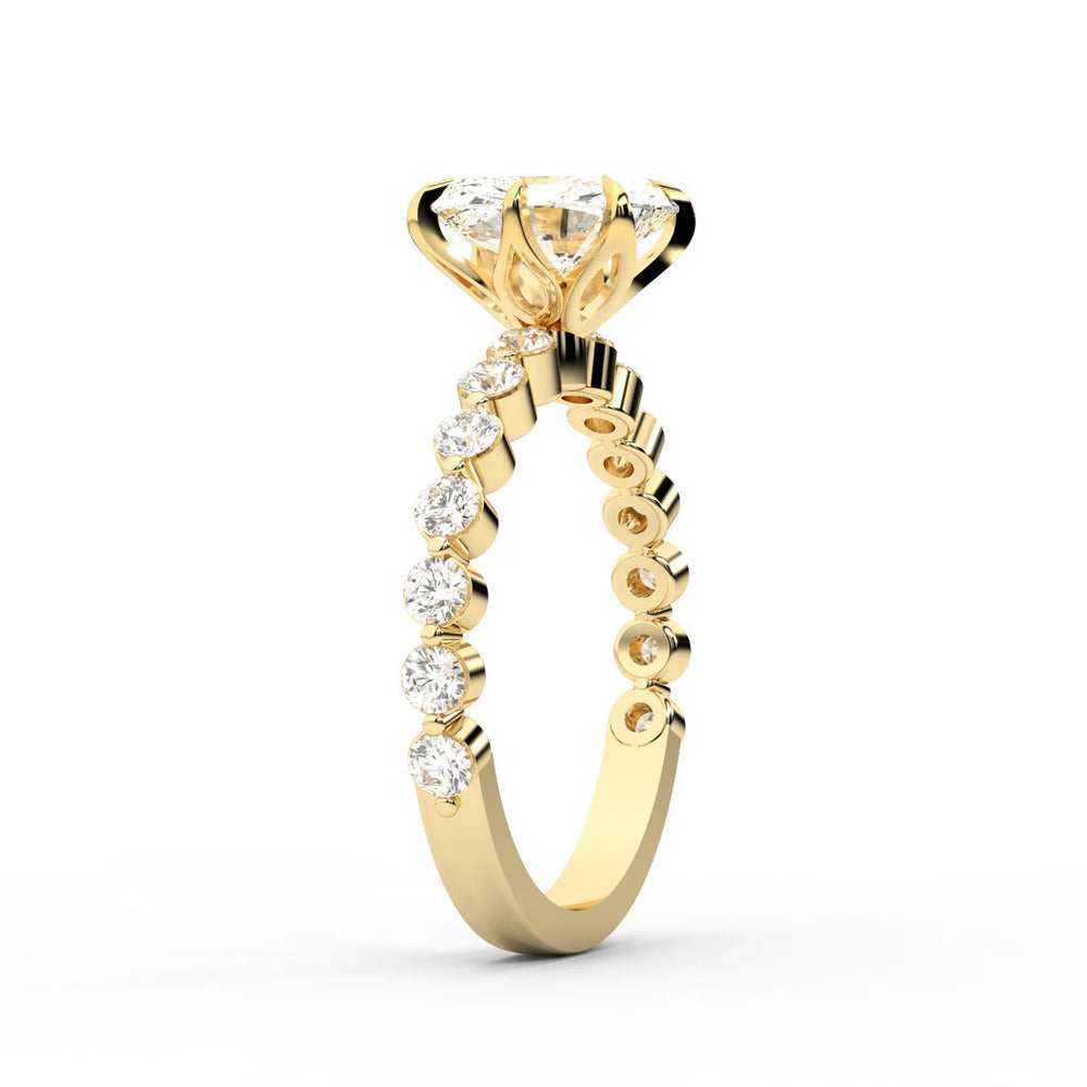 Eleanor Majesty Side Stone Princess Diamond Engagement Ring