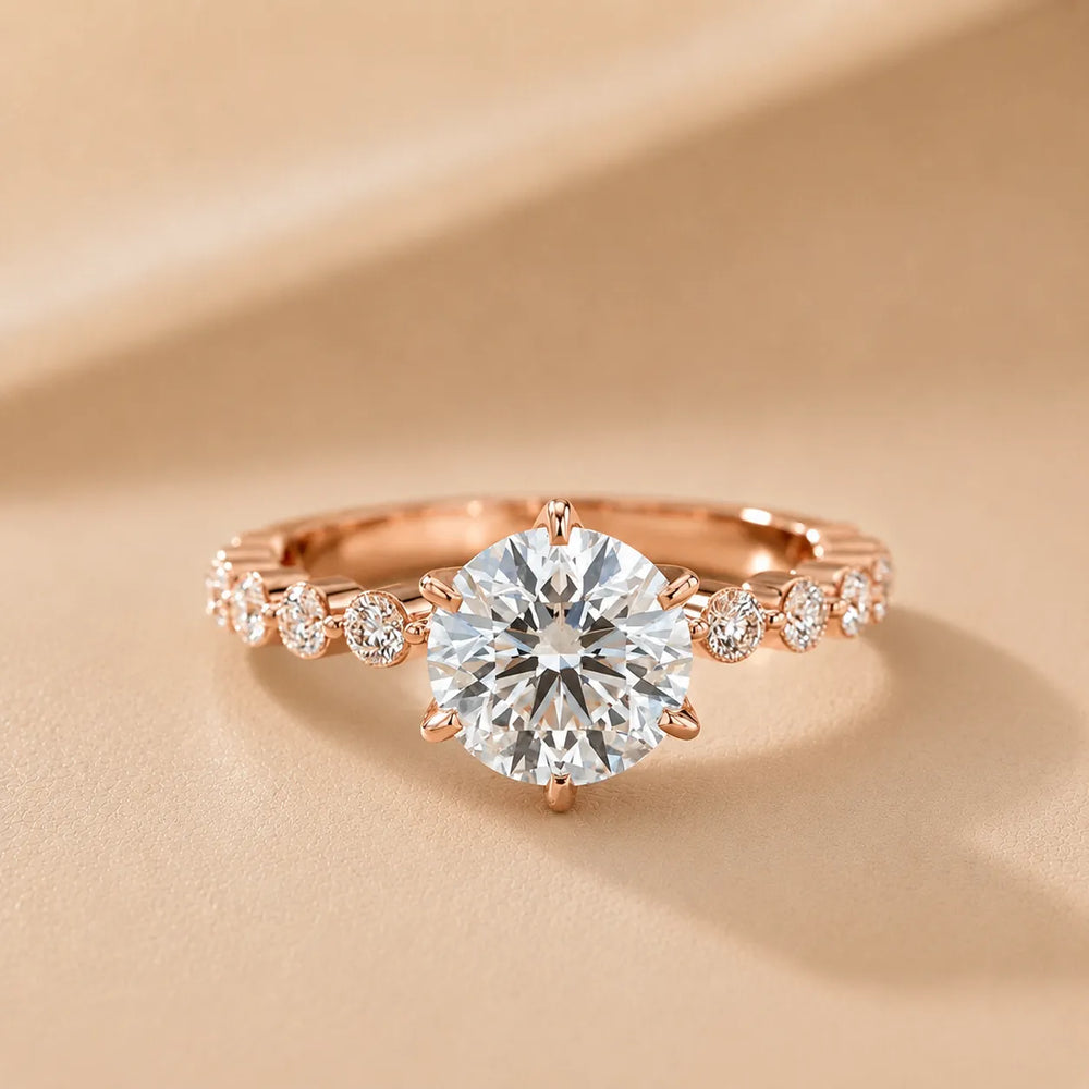 Eleanor Majesty Side Stone Princess Diamond Engagement Ring