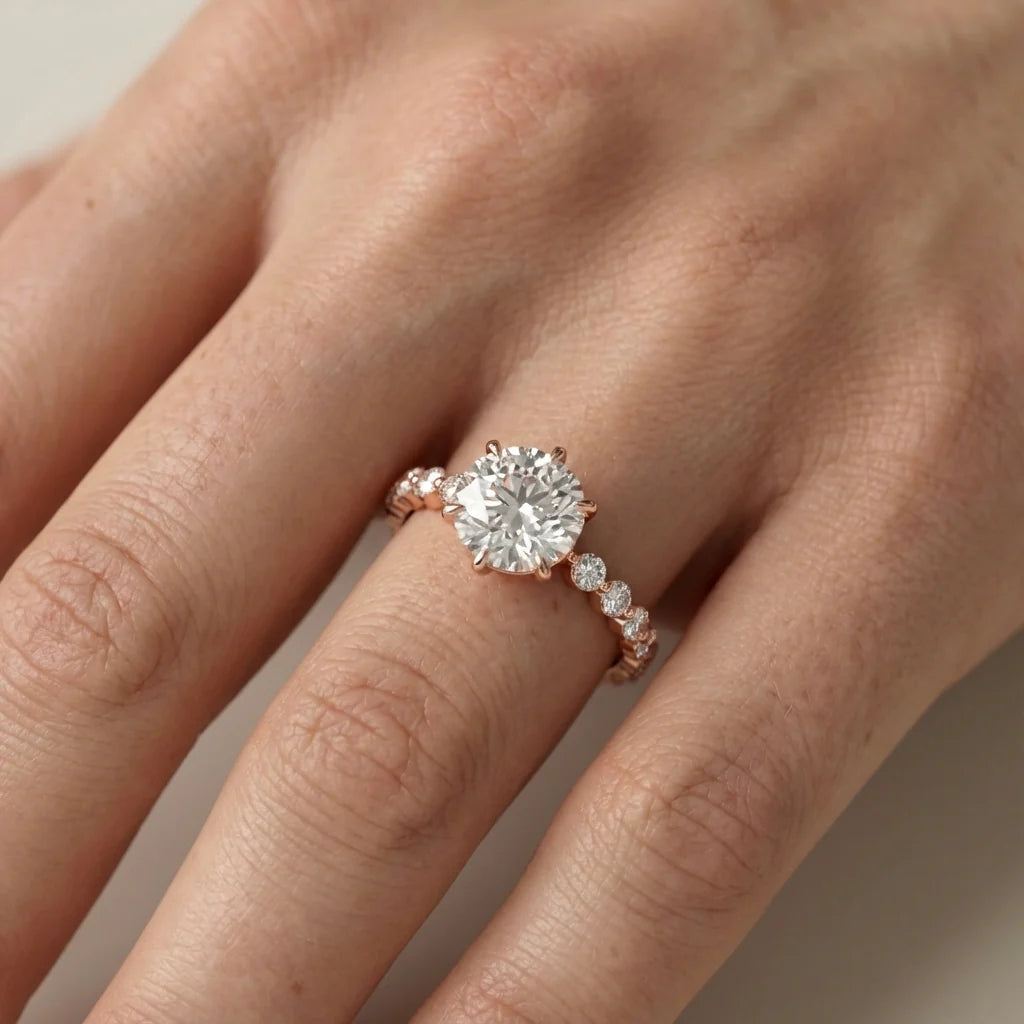 Eleanor Majesty Side Stone Princess Diamond Engagement Ring