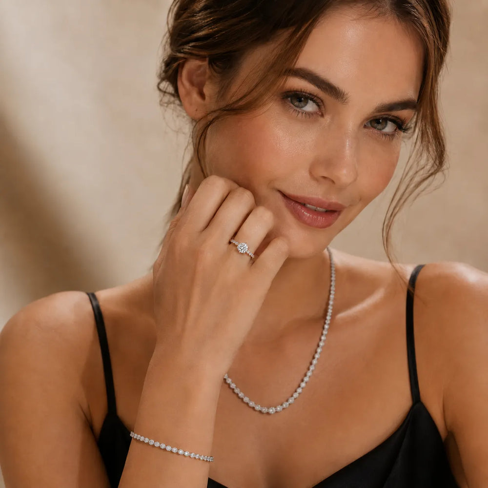 Eleanor Majesty Side Stone Princess Diamond Engagement Ring