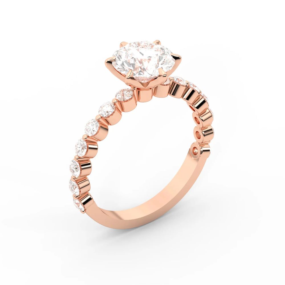 Eleanor Majesty Side Stone Princess Diamond Engagement Ring