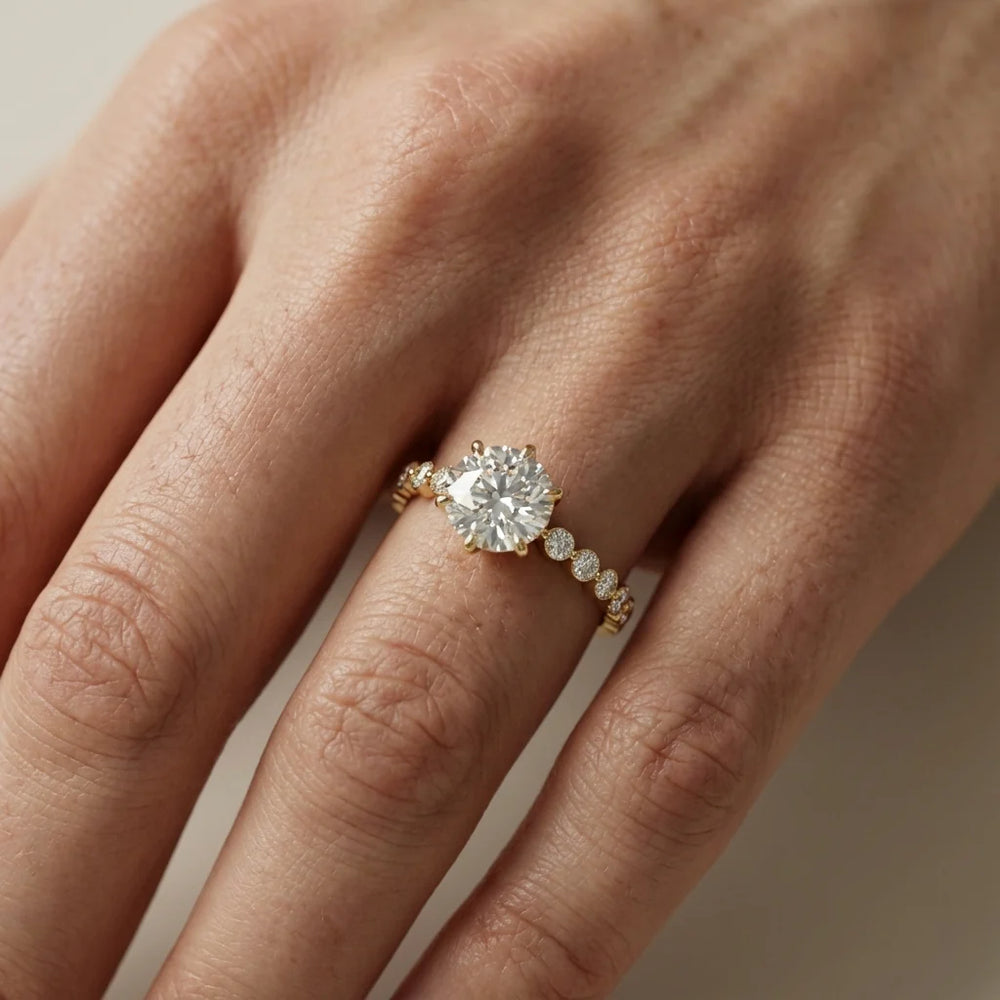 Eleanor Majesty Side Stone Princess Diamond Engagement Ring