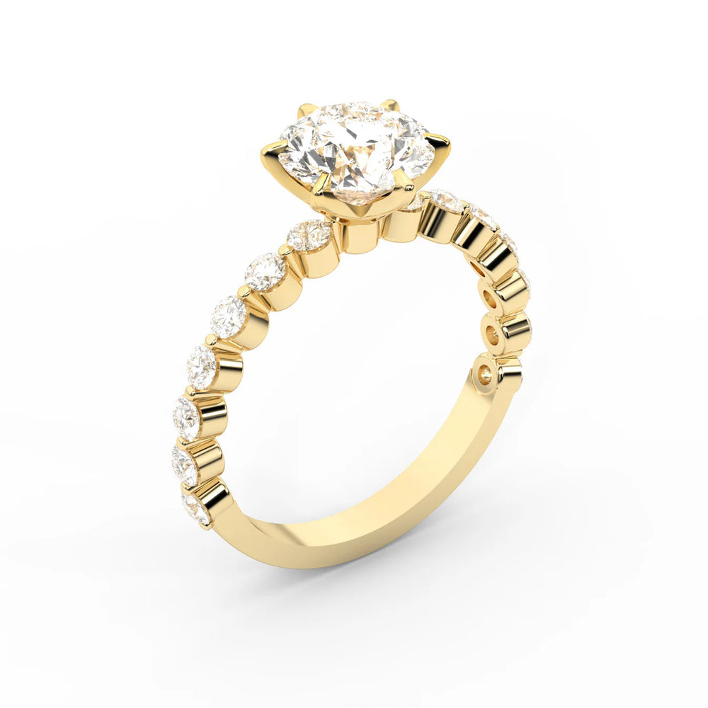 Eleanor Majesty Side Stone Princess Diamond Engagement Ring
