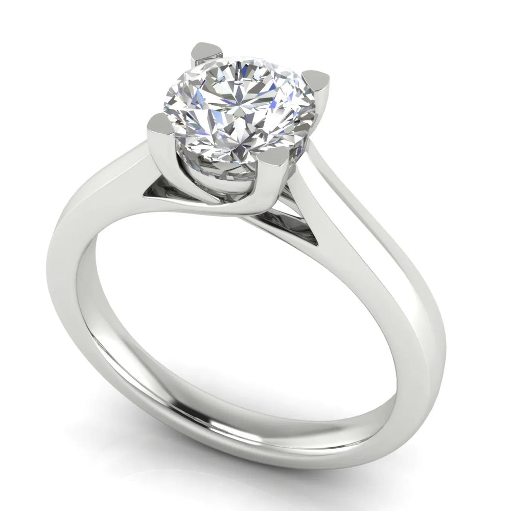 Elegant Solitaire Ring with Classic Four-Prong Setting – Round (925 Sterling Silver)