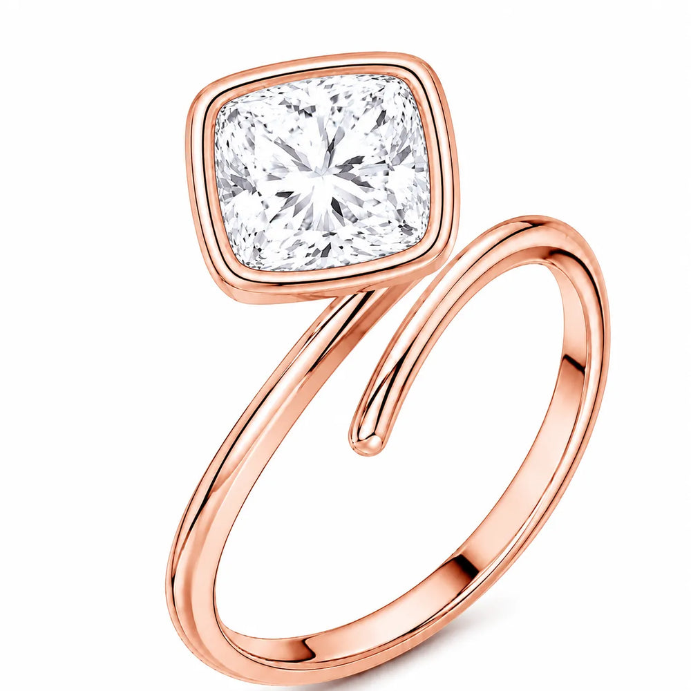 Elegant Pear-Cut Bezel Wrap Diamond Ring