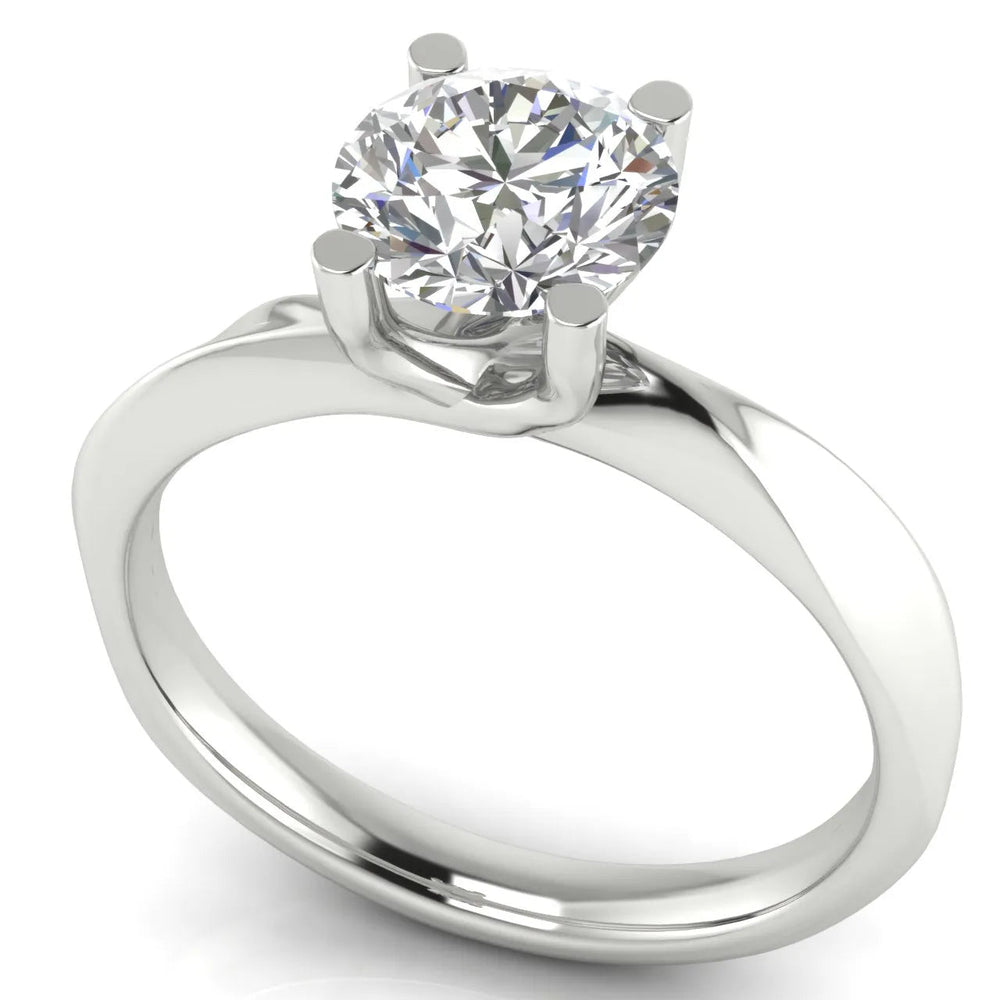 Elegant Solitaire Engagement Ring – Round (925 Sterling Silver)