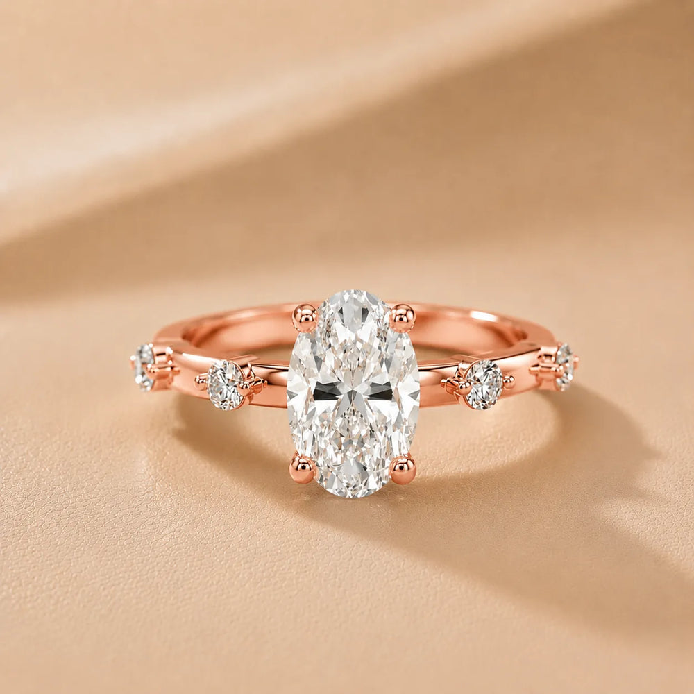 Elena Radiance Oval Diamond Engagement Ring