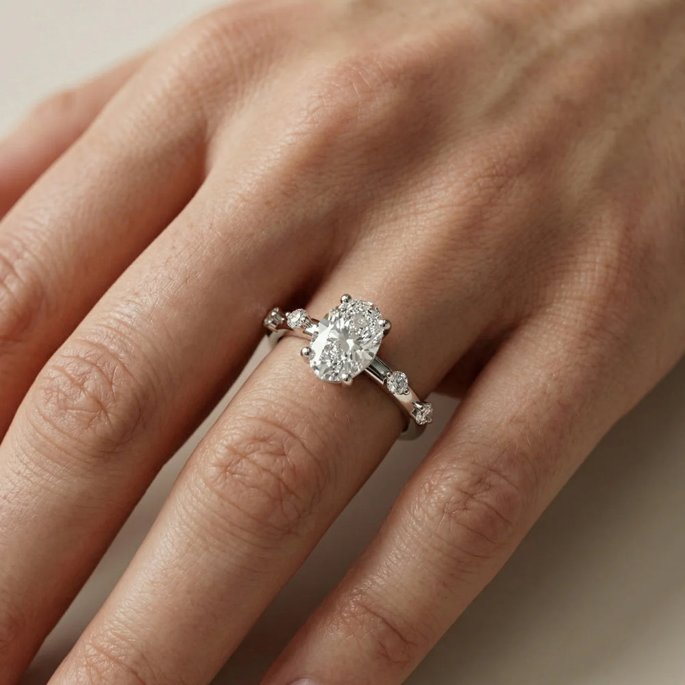 Elena Radiance Oval Diamond Engagement Ring