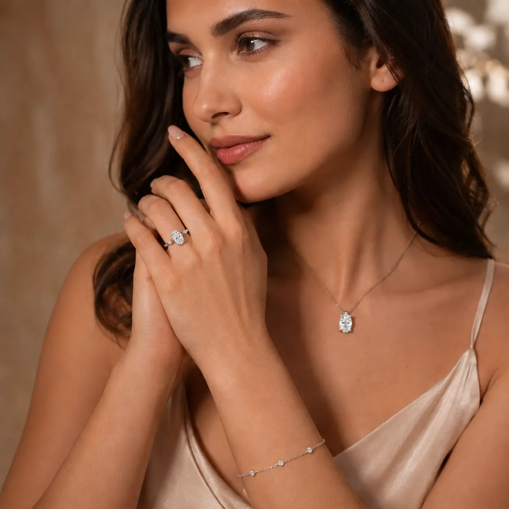 Elena Radiance Oval Diamond Engagement Ring