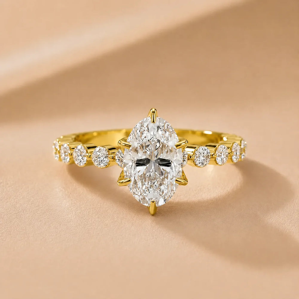 Eleanor Majesty Side Stone Princess Diamond Engagement Ring