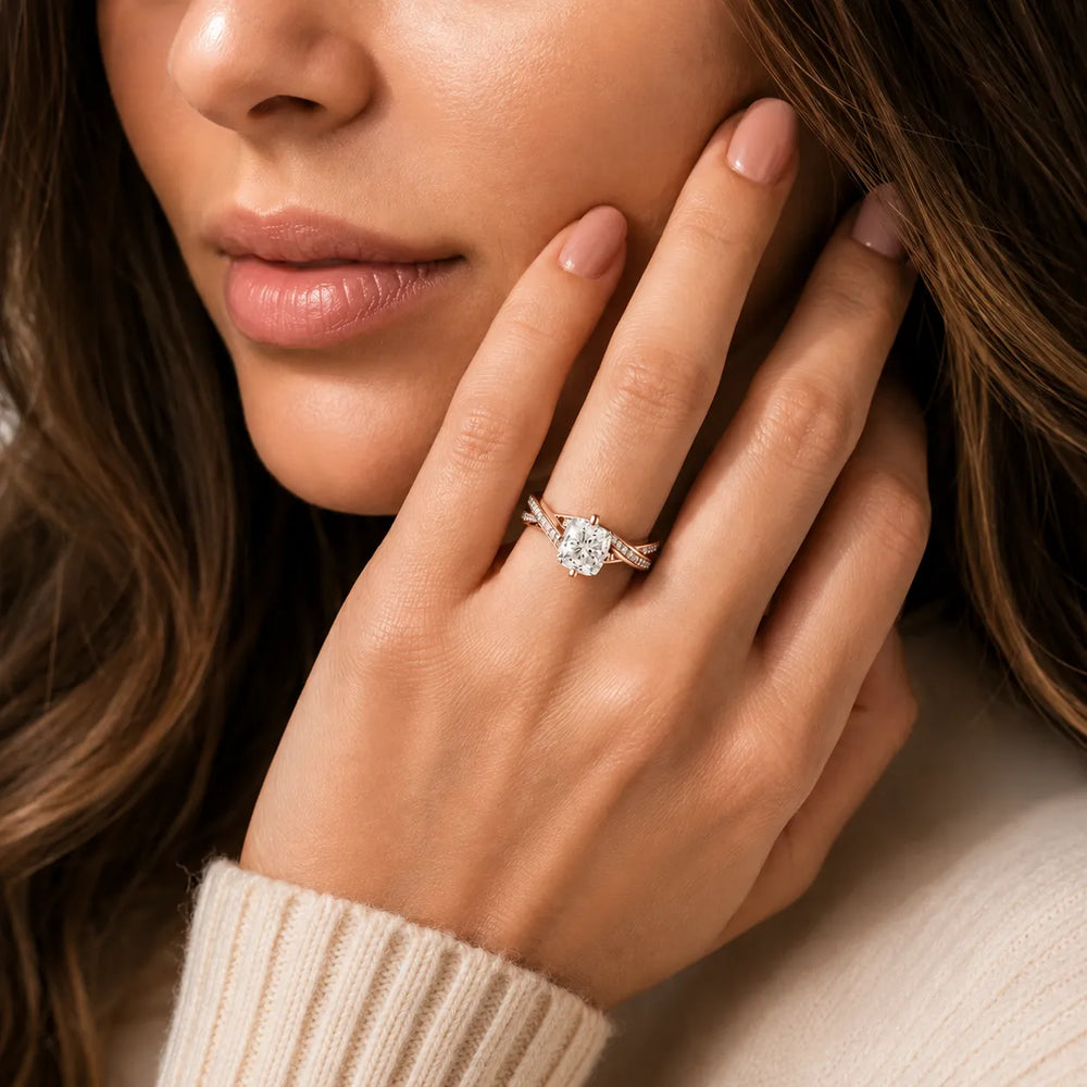 Eternal Embrace Solitaire Ring With Round Diamond