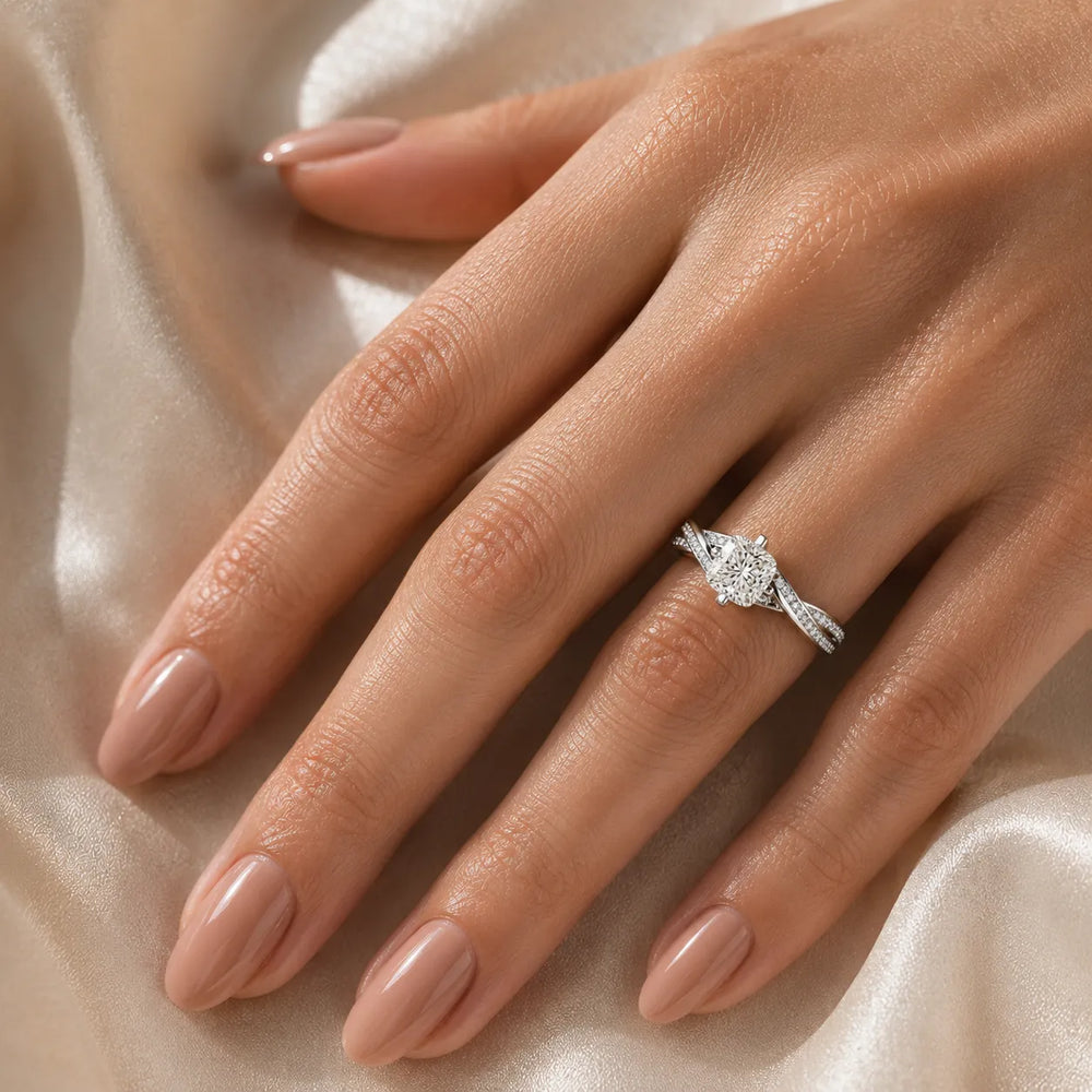 Eternal Embrace Solitaire Ring With Round Diamond