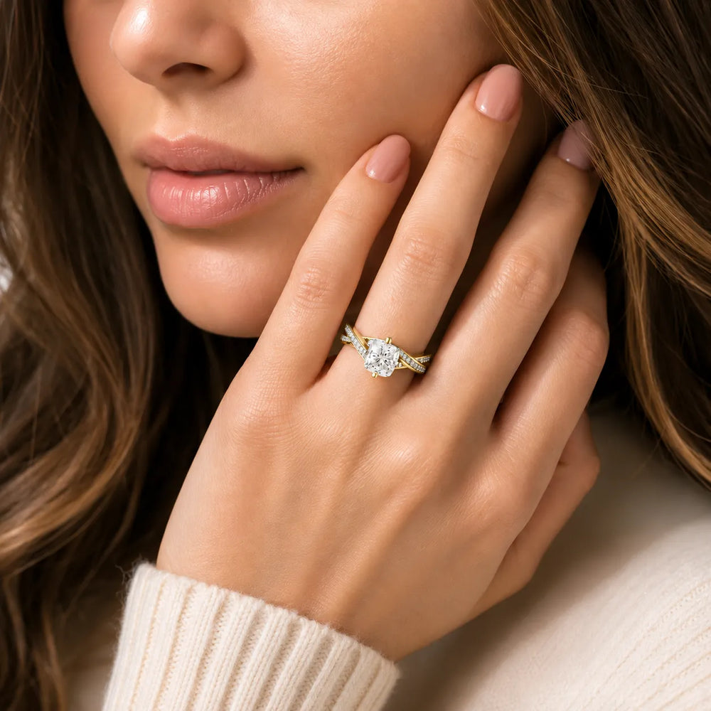 Eternal Embrace Solitaire Ring With Round Diamond
